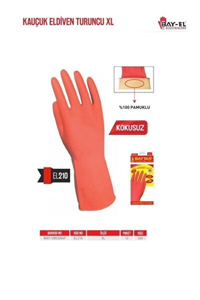 Hasbros Bay-el Kauçuk Eldiven Turuncu Xl (EL440) (5 ÇİFT)