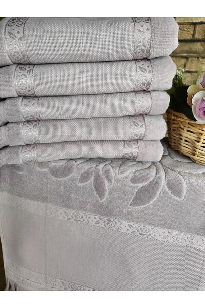 sarra Sarra 6-панельний рушник з бахромою 50x90 см, етампі - бордовий