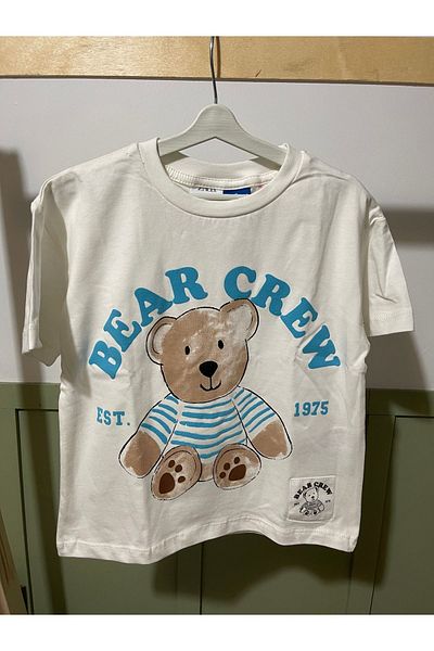 Pamuk şekeri çocuk giyim Double Suit Set with Shorts and Teddy Bear