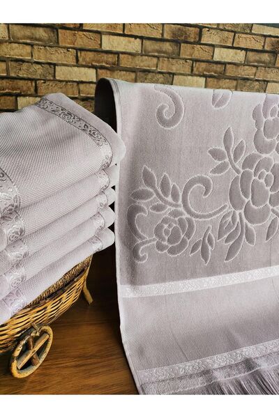 sarra Sarra 6-панельний рушник з бахромою 50x90 см, етампі - бордовий