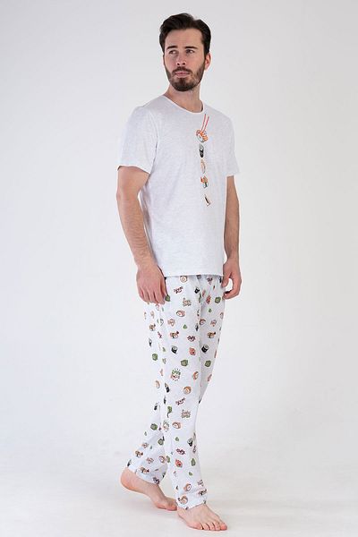 VİENETTA Men's Short Sleeve Pajama Set - 310007