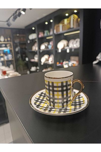 GÖNÜL PORCELAIN 6-PIECE COFFEE CUP SET