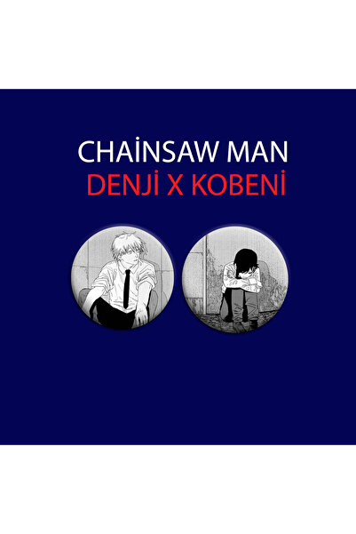 Nemika Chainsaw Man Denji x Kobeni 2 ADET 44MM BUTON ROZET - ANİME ROZET