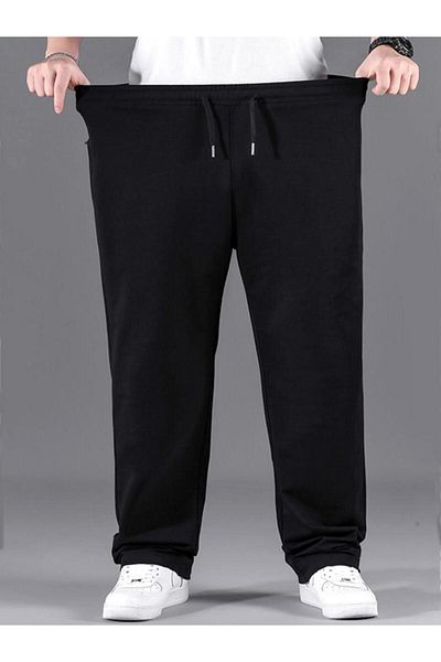 yg ydn giyim Μαύρη αθλητική φόρμα Battal Combed Cotton