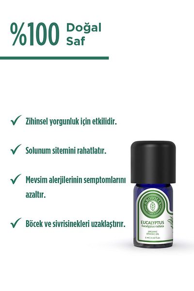 arotolia 100% Organic Certified Eucalyptus Radiata Oil to Help Breathe & Unclog Nose 5ml