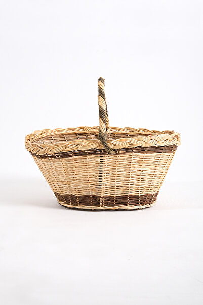 Rafiste Ψάθινο καλάθι με μονό πλέγμα μαλλιών Υ: 24 εκ.