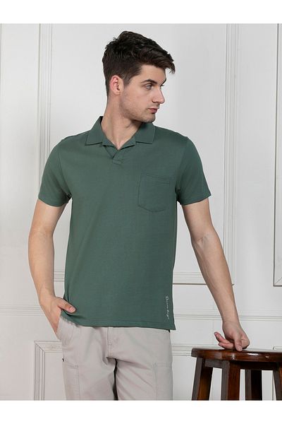 Dennis Lingo By Styli Regular Fit Solid Polo with Patch Pocket