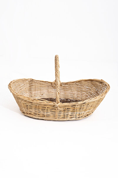 Rafiste Ψάθινο καλάθι μονόχρωμο πλεκτό από μαλλί