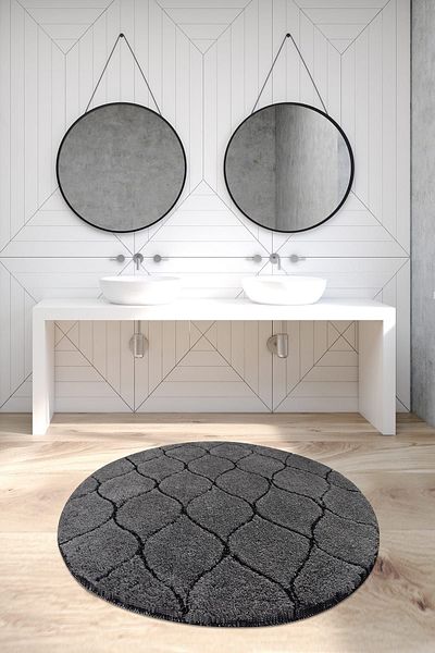Chilai Home Ακρυλικό χαλί μπάνιου 90x90 CM Infinity Anthracite