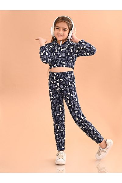 LilPicks By Styli All Over Print Hooded Top & Joggers Set