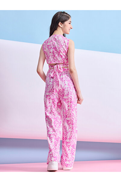 Stylo Bug By Styli V Neck Printed Wrap Top & Pants Set