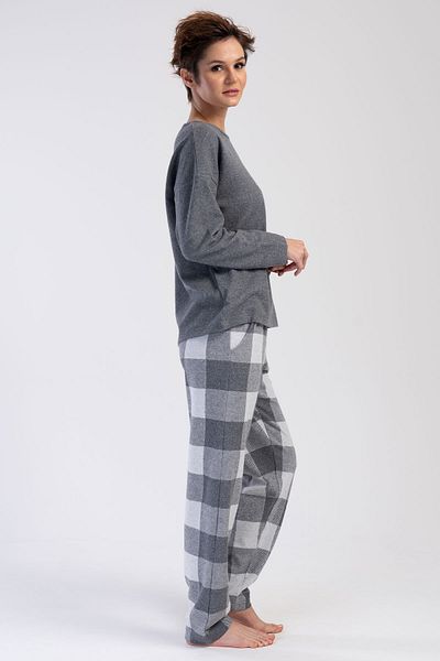 VİENETTA Σετ γυναικείες πιτζάμες Jacquard - Off Shoulder, Long Sleeve, Interlock - 402026