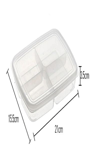 safestore 12 Pieces of Frozen Mini Food Storage Container - 4 Compartments Meat and Vegetable Organizer