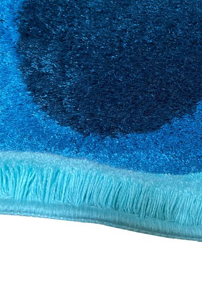 Chilai Home Килим за баня Ellipse Blue 60x100 см с нехлъзгава основа, който може да се пере