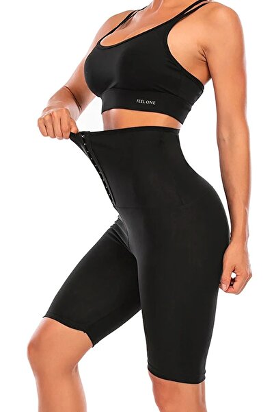 SWEETKORSE Sport Buckle Agraphed Sauna Thermal Shorts - Slimming