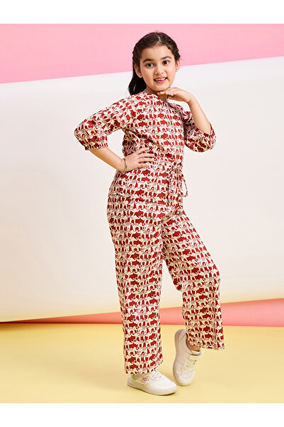 Stylo Bug By Styli Animal Print 3/4 Sleeves Top & Pants Set