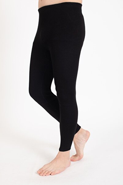 KonForYou Siyah Unisex Kalın Yün Termal Tayt 0213y