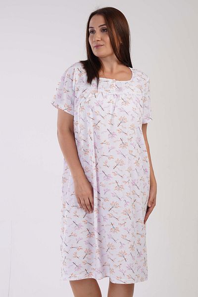 VİENETTA Plus Size Cotton Short Nightgown - 161386