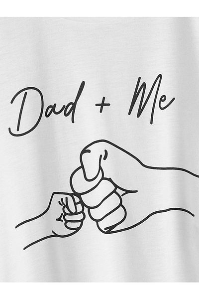 VASK Tricou pentru copii unisex, confortabil din bumbac, cu imprimeu DAD + ME
