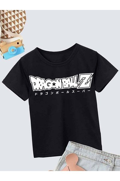 VASK Unisex Comfortable Cotton Printed Black Children's T-shirt