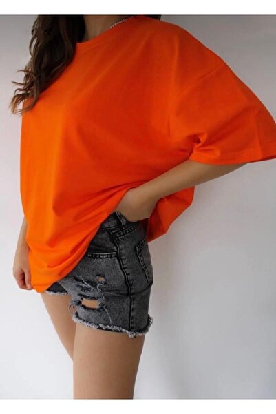 NO 601 Πορτοκαλί Oversize γυναικείο μπλουζάκι