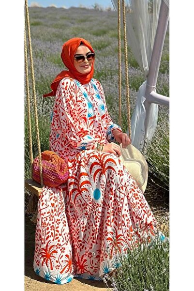 nizzell Premium φόρεμα βισκόζης με έθνικ σχέδιο - Καλοκαιρινό μακρύ γυναικείο βισκόζη Nizzell