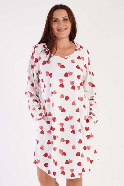 VİENETTA Γυναικείο νυχτικό Plus Size - Μακρύ μανίκι, 304009