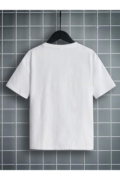 VASK Unisex Comfortable Fit Βαμβακερό εμπριμέ μαύρο παιδικό μπλουζάκι