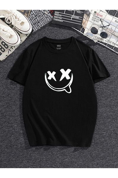 MODADEER Unisex μπλουζάκι με χιαστί πρόσωπο