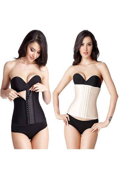 Sweet Sauna Corset fără bretele din latex pentru întărire abdominală și talie neagră pentru femei