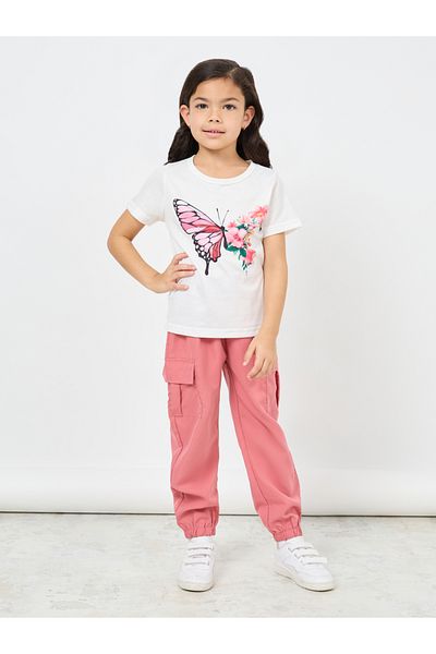 Styli Butterfly Print T-Shirt & Cargo Pants Set