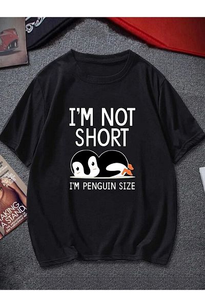 VASK Unisex PENGUIN Μπλουζάκι με στάμπα Oversize