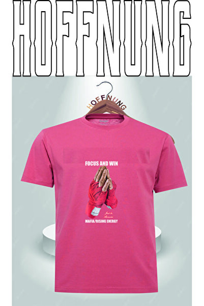 HOFFNUNG Μπλουζάκι Unisex Focus And Win Oversize Crew Neck εμπριμέ μπλουζάκι