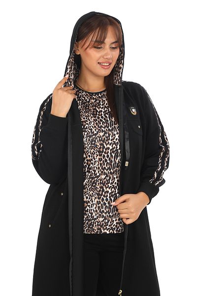 WND SPORT Leopard Detailed 3-Piece Women's Tracksuit Set with Tunic
