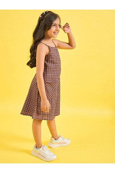 Stylo Bug By Styli Check Print Strappy Casual Dress