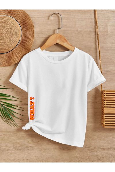 VASK Tricou pentru copii, unisex, confortabil, alb, imprimat din bumbac
