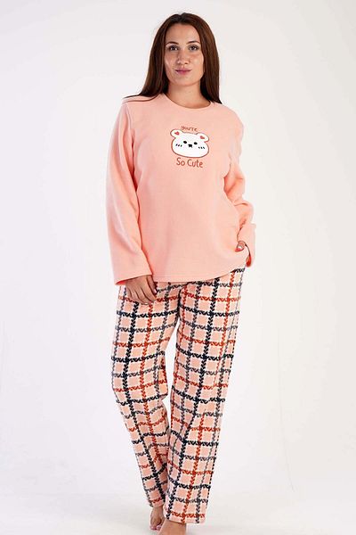 VİENETTA Σετ γυναικείες πιτζάμες Fleece Plus Size - Μακρυμάνικο, 304198