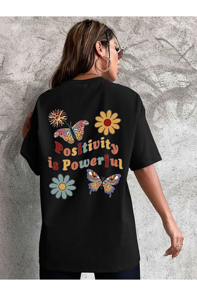 VASK Μπλουζάκι Unisex POSITIVITYY με στάμπα Oversize