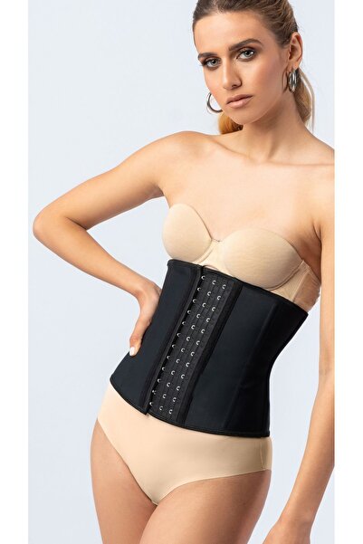 SWEETKORSE Culoare neagră latex fără bretele cu efect de 3 zone