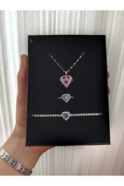 HKN AVM ACCESSORİES Çelik Kalpli Yüzük Bileklik Melek Kalbi Kolye Ciddi Ilişk...