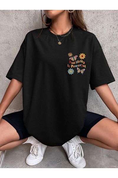 VASK Μπλουζάκι Unisex POSITIVITYY με στάμπα Oversize