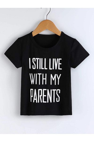 VASK Unisex Comfortable Cotton PARENTS Printed Children's T-shirt