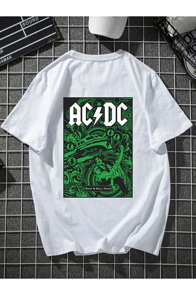 MODADEER Μπλουζάκι Unisex Acdcgreen με στάμπα Oversize