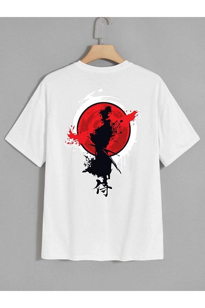 VASK Μπλουζάκι Unisex SAMURAI με στάμπα μεγάλου μεγέθους