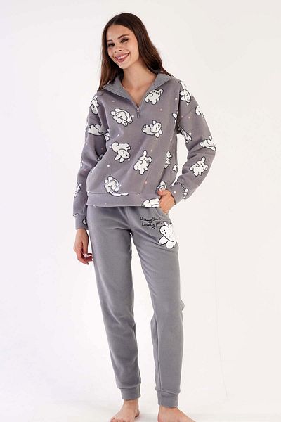 VİENETTA Set de pijamale din lână pentru femei cu mânecă lungă - 304040