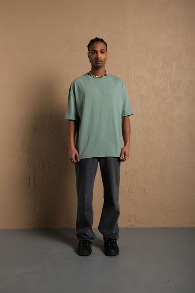 VASK Unisex 100% βαμβακερό πλεκτό μπλουζάκι Boyfriend Crew Neck