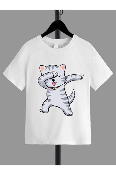 VASK Unisex Comfortable Cotton Cool Kitten Printed Children's T-shirt
