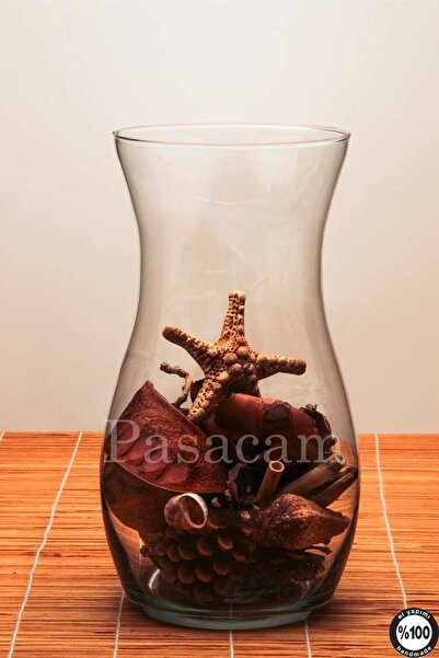 Paşabahçe Cam Modern sürahi vazo  12agız genişlik x 26 cm yükseklik