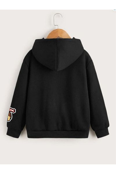 VASK UNISEX CHILDREN'S HOODED COTTON PRINTED SWEATSHIRT