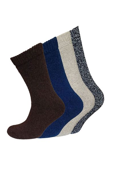 KonForYou 4 Συσκευασίες Unisex Χειμερινές χοντρές μάλλινες κάλτσες